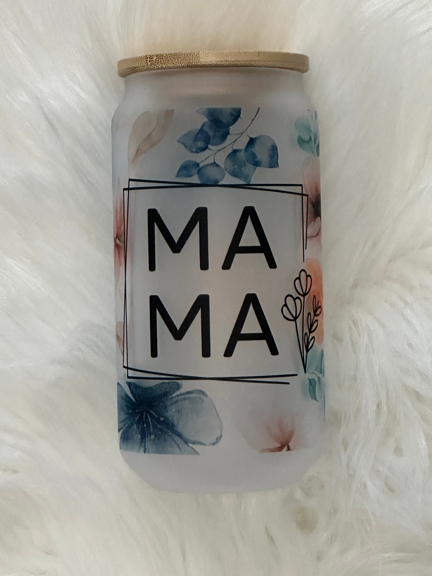 Mama Floral Glass Tumbler