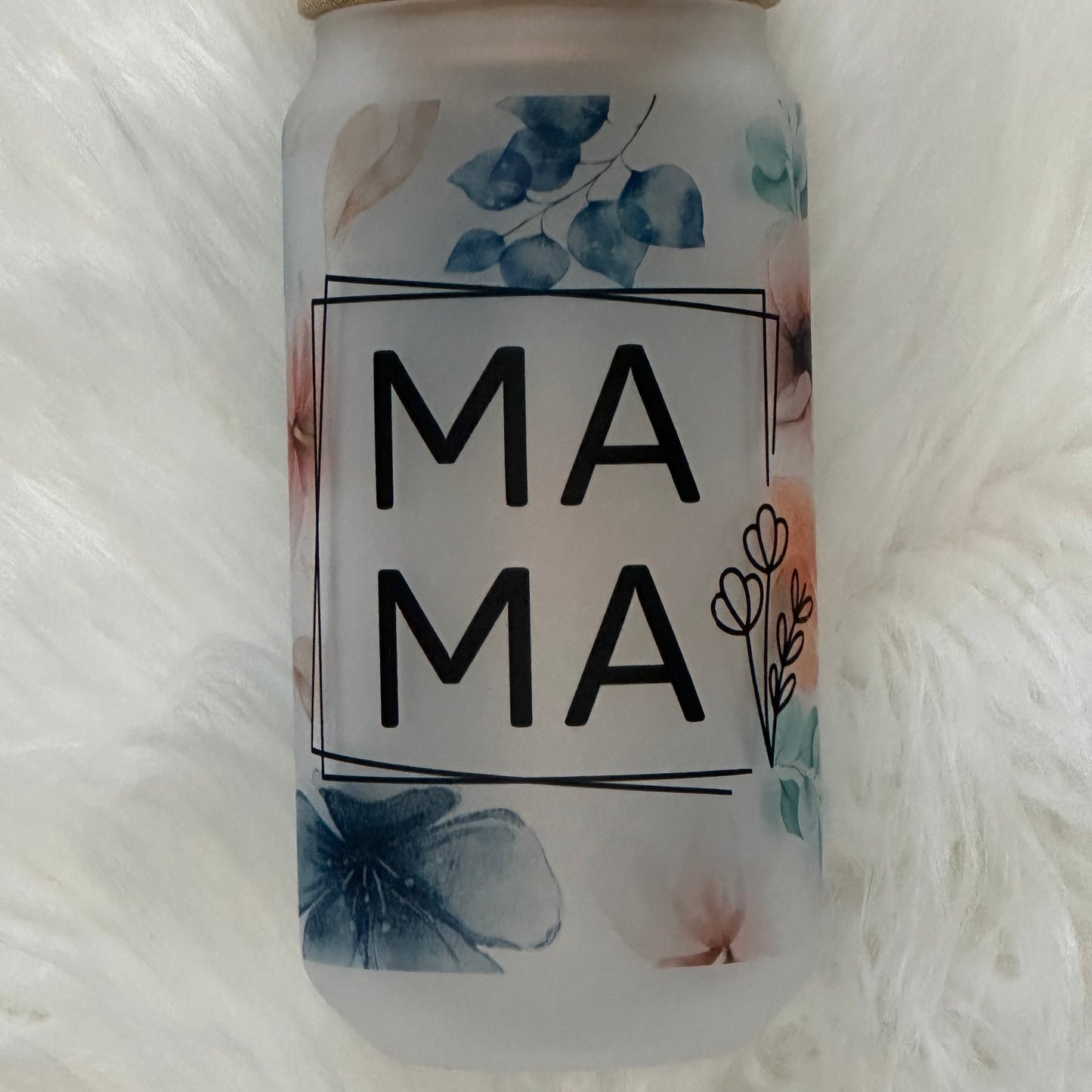 Mama Floral Glass Tumbler