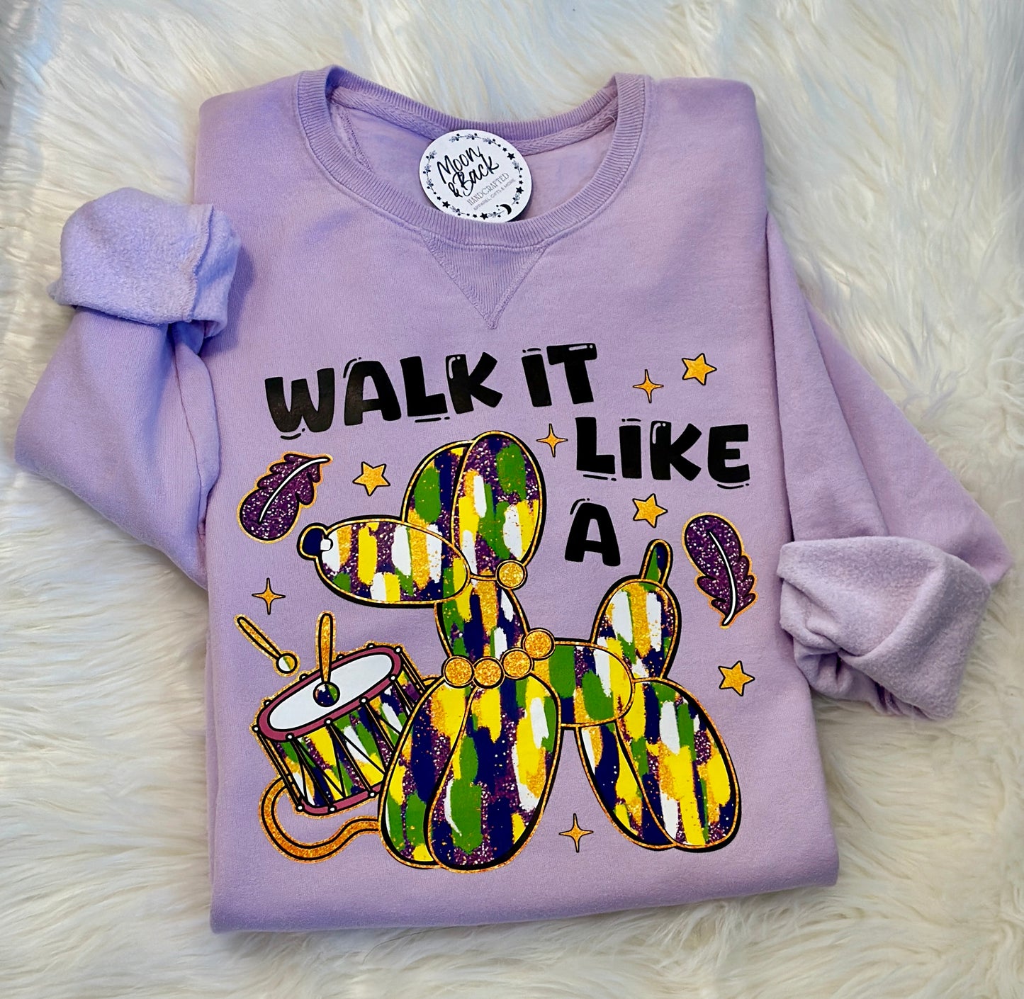 Walk It Like A Dog Mardi Gras Sweatshirt