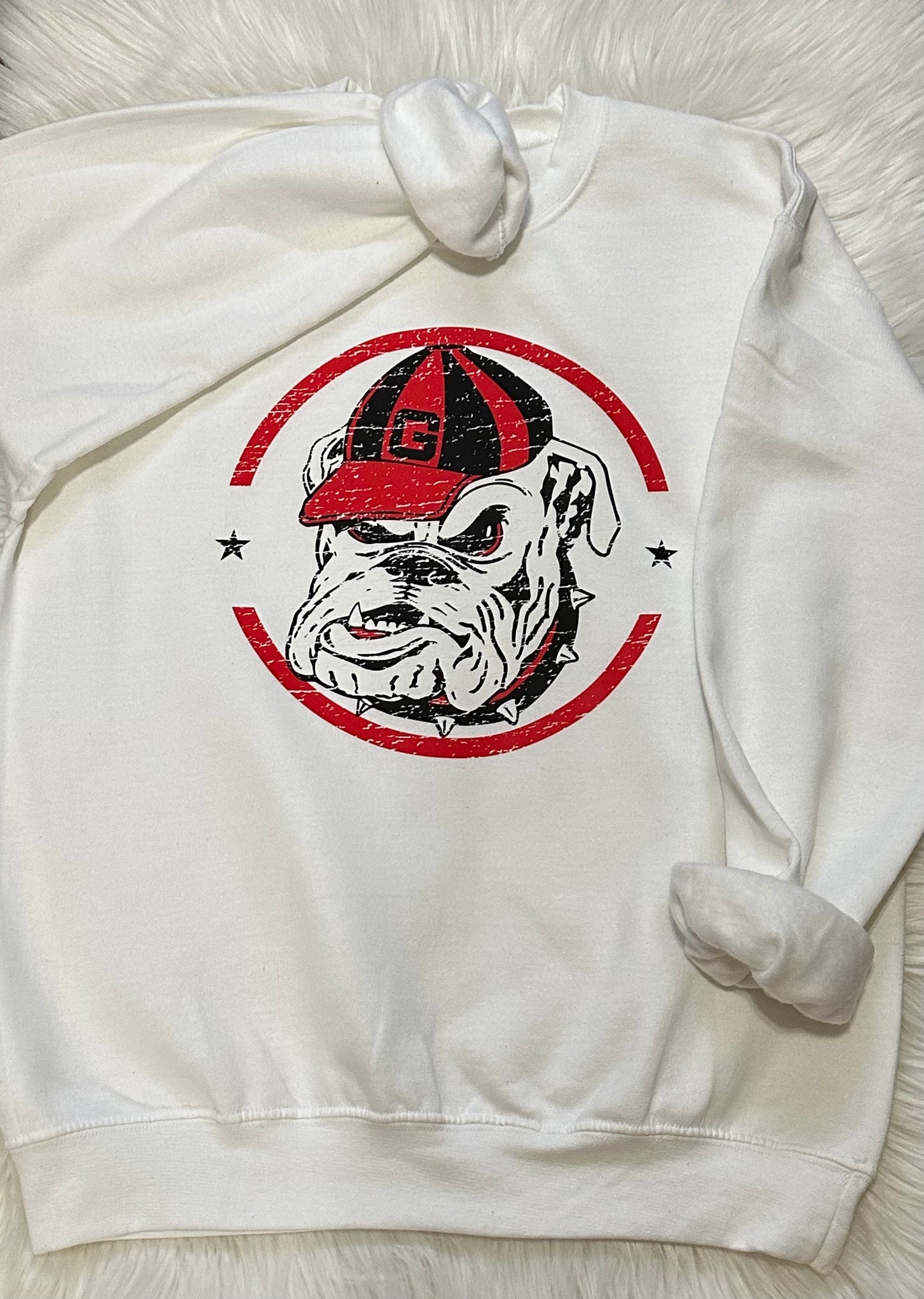 Black & Red Bulldog Sweatshirt or T-Shirt