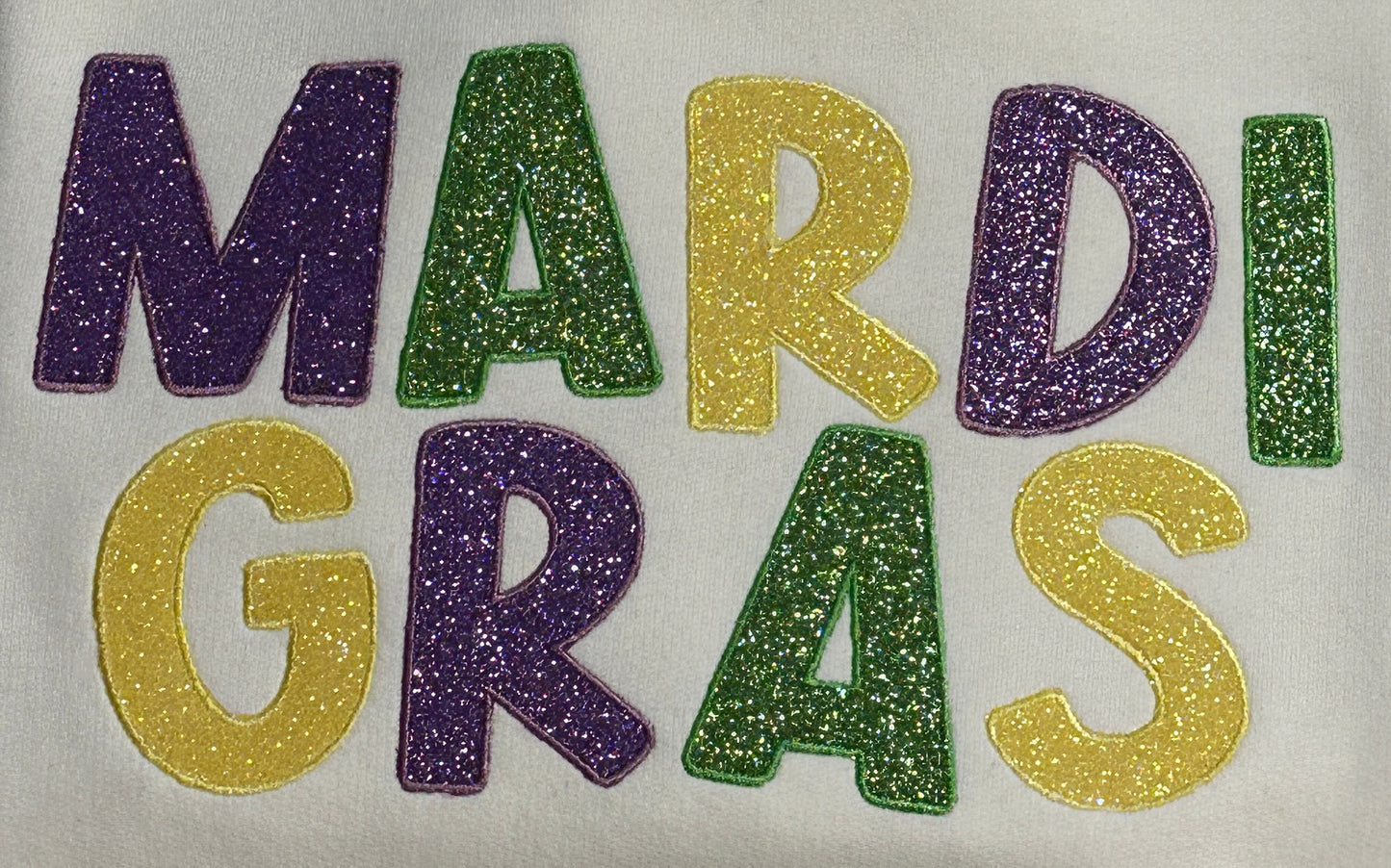 Mardi Gras Glitter Embroidered Sweatshirt Youth-Adult