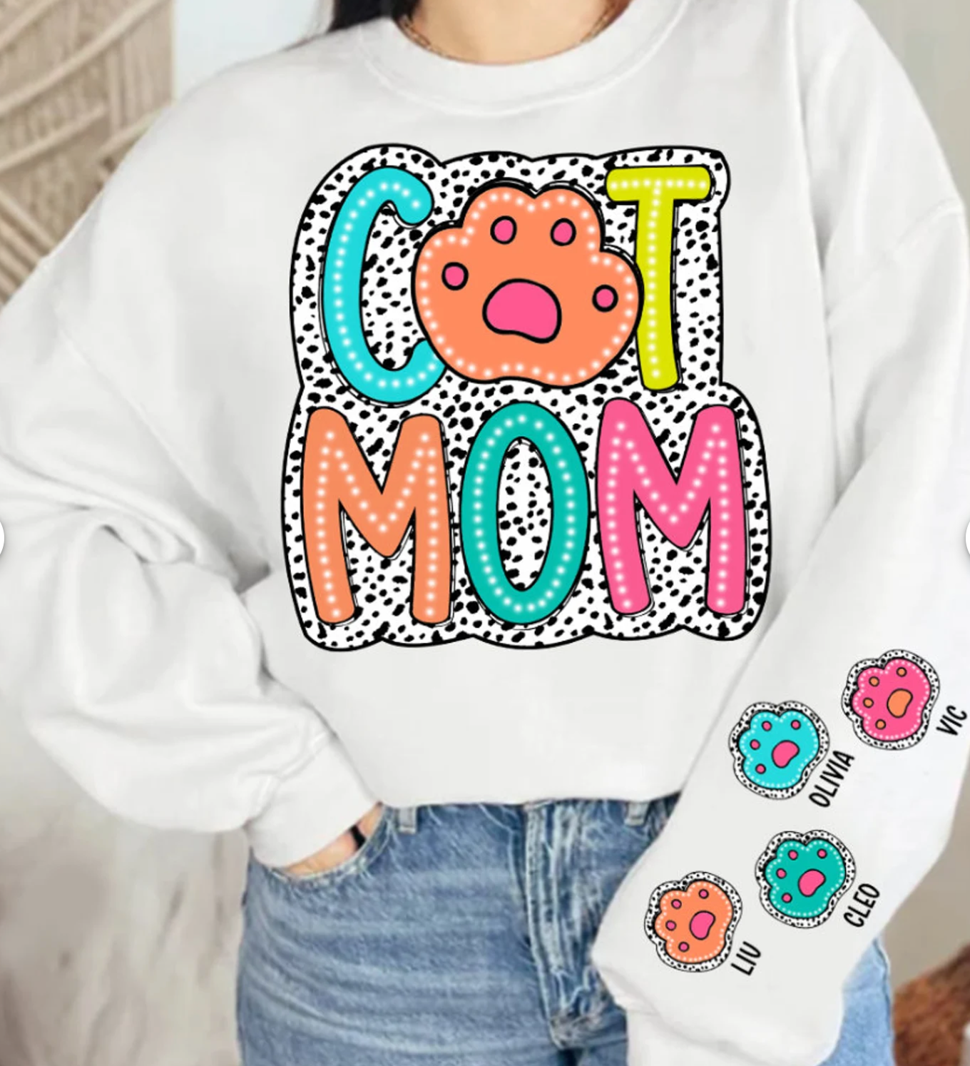Cat Mom Sweatshirt Personalized