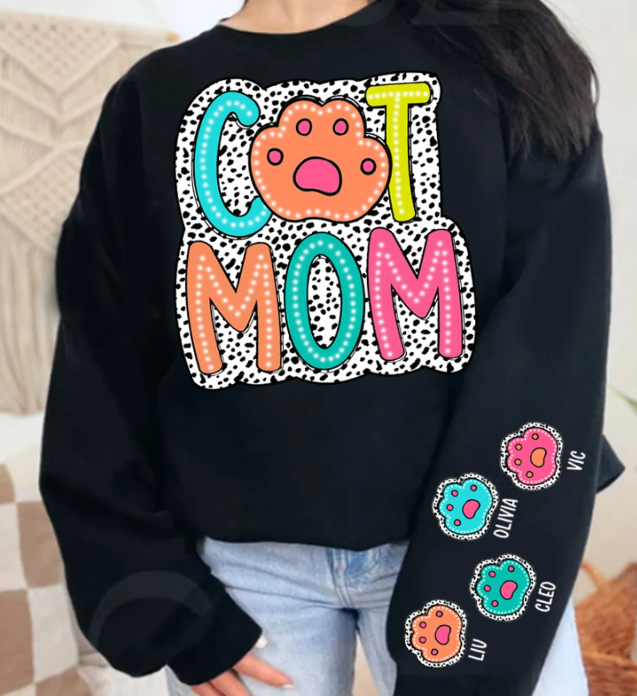 Cat Mom Sweatshirt Personalized