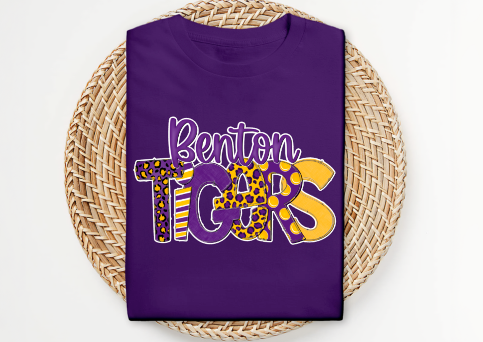 Benton Tigers Doodle T-Shirt - Adult