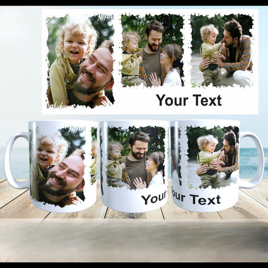 Three Photo Coffee Mug, Personalized