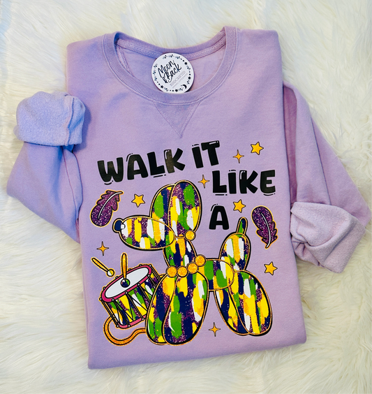 Walk It Like A Dog Mardi Gras Sweatshirt