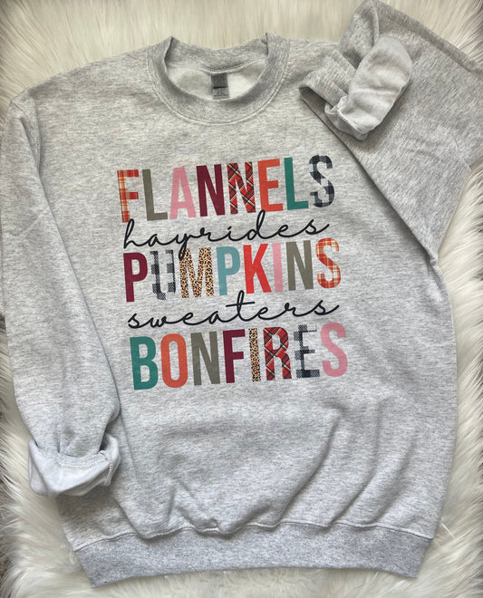 Flannels Pumpkins Bonfires Sweatshirt