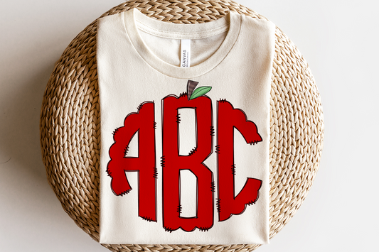 Monogram Apple Design T-Shirt or Sweatshirt