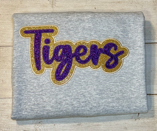 Tigers Purple & Gold Embroidered Sweatshirt