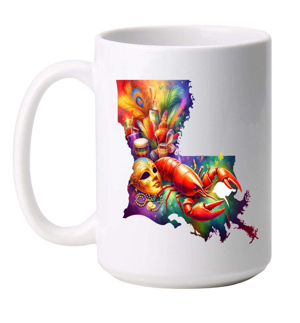 Louisiana Theme, Set of 4 Mugs