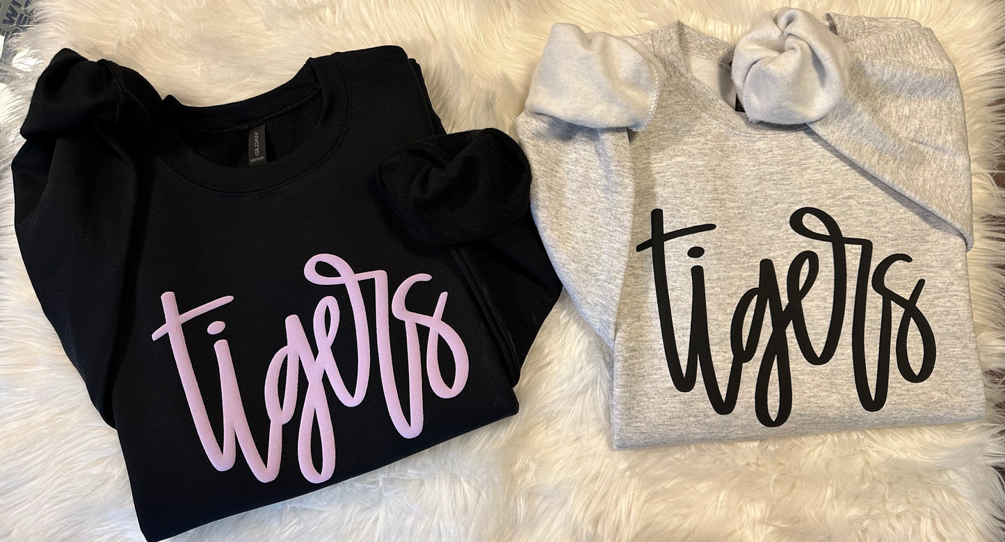 Tigers Cursive Puff Sweatshirt