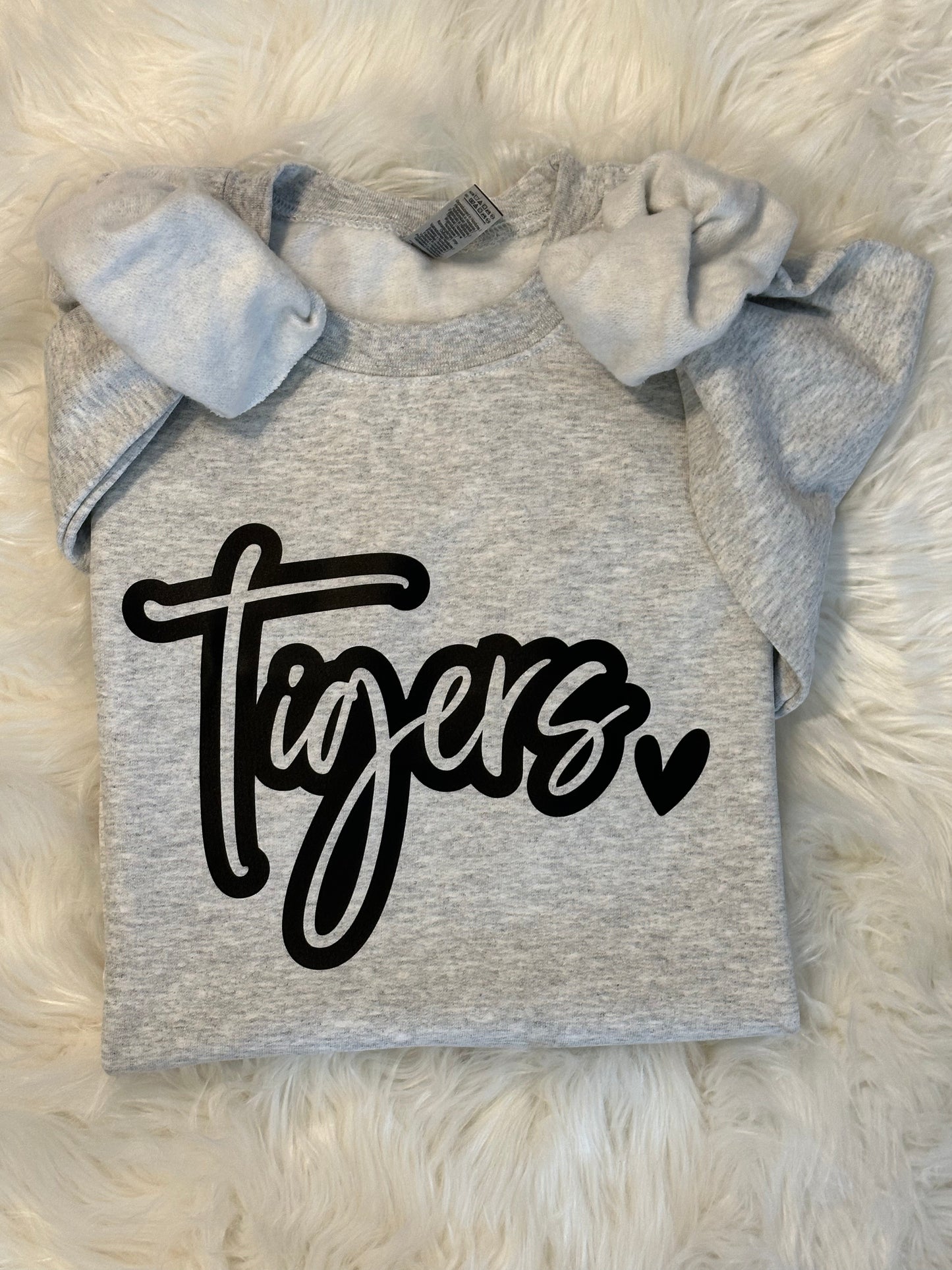 Cursive Tigers with Heart Sweatshirt