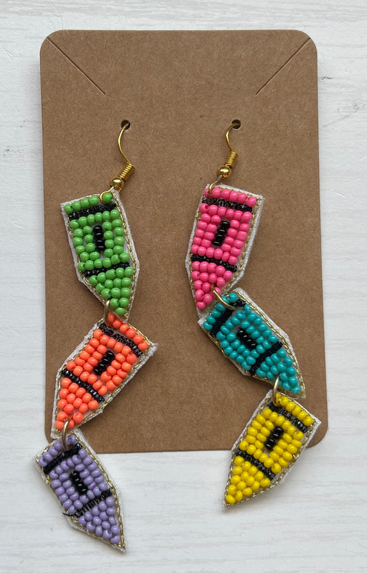 Teacher Colors Beaded Earrings