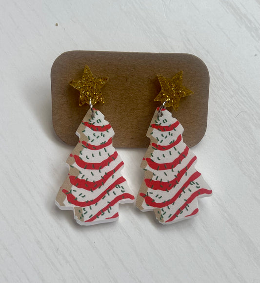 Snack Christmas Tree  Earrings