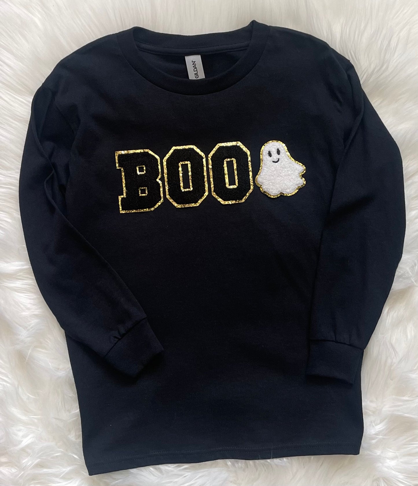 Boo & Ghost Chenille Patch Sweatshirt - Adult