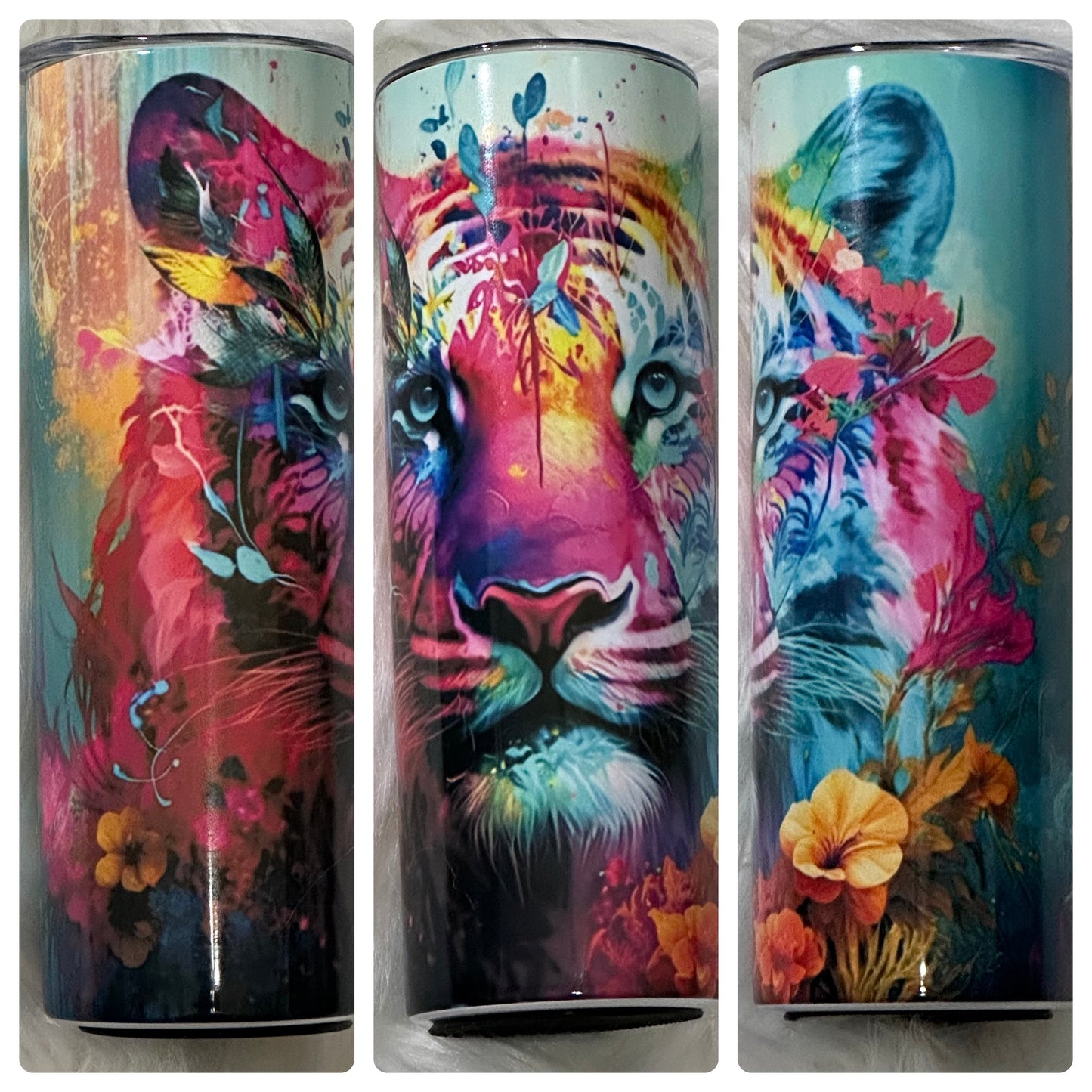 Neon Tiger Design Tumbler