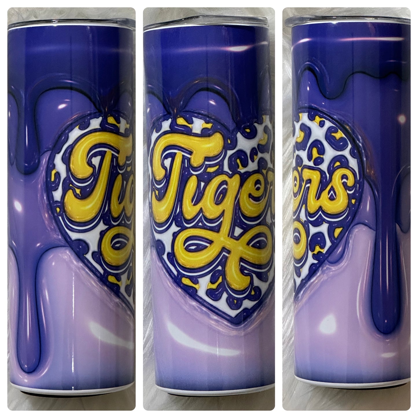 Tigers Leopard Heart Inflated Design Tumbler