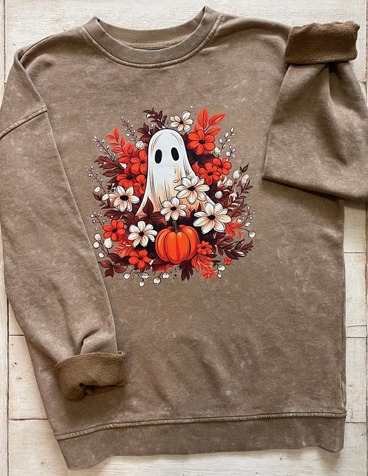 BoHo Ghost & Flowers Sweatshirt