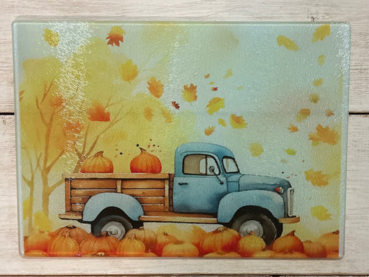 Autumn Harvest Truck Cutting Board