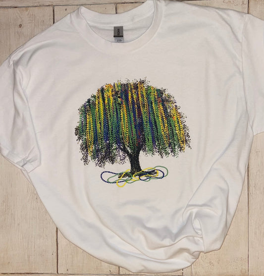 Mardi Gras Tree White T-Shirt or Sweatshirt