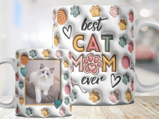 Best Cat Mom Ever Coffee Mug, Personalized