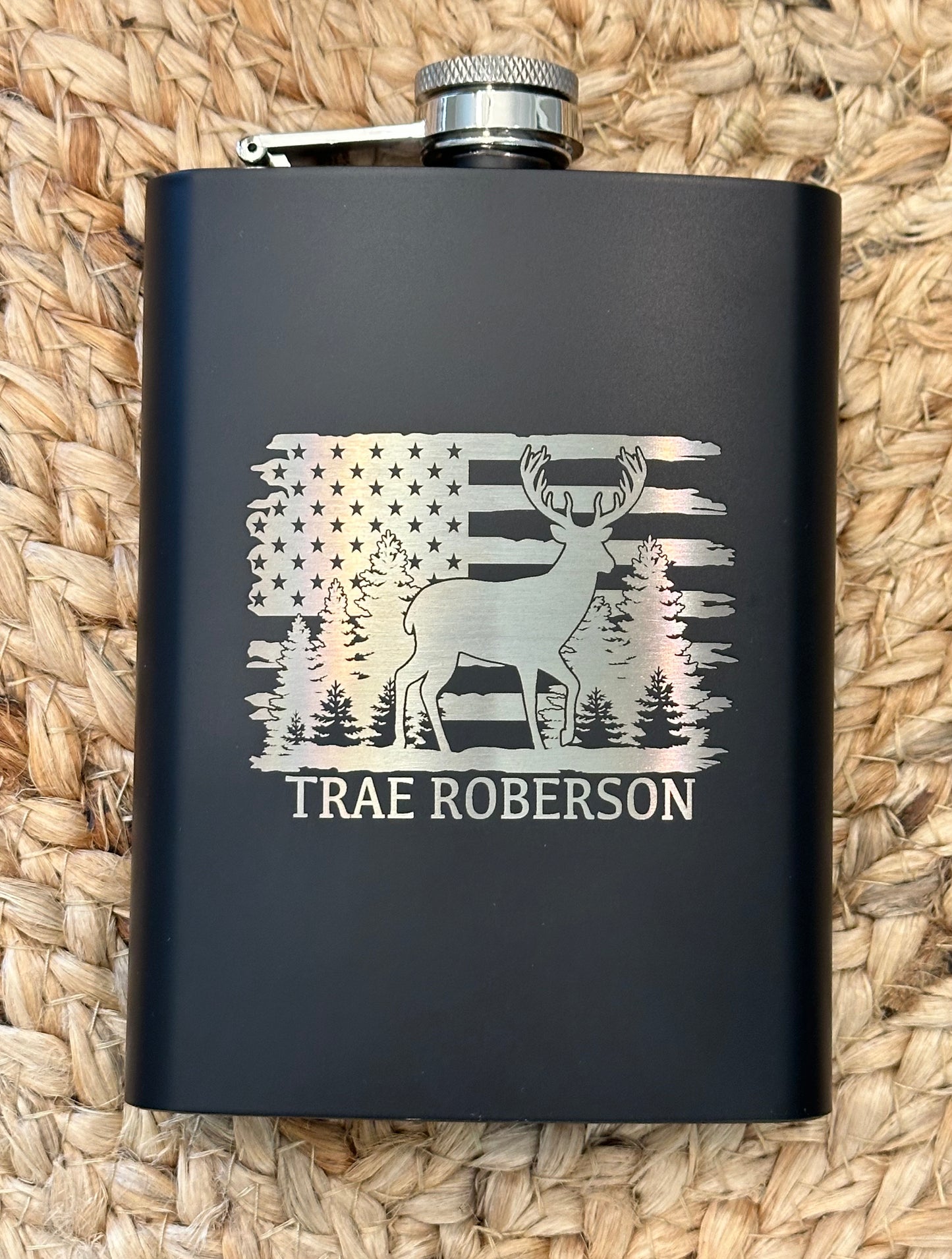 Custom Black Hip Flask