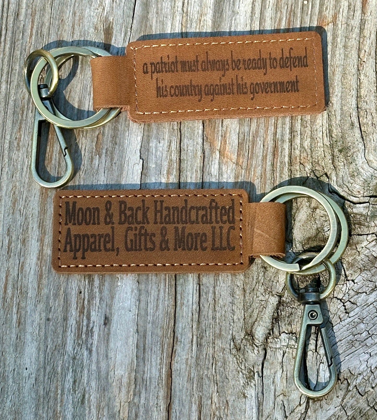 Personalized Engraved Leather Keychain