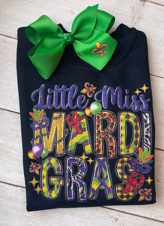 Little Miss Mardi Gras T-Shirt Youth