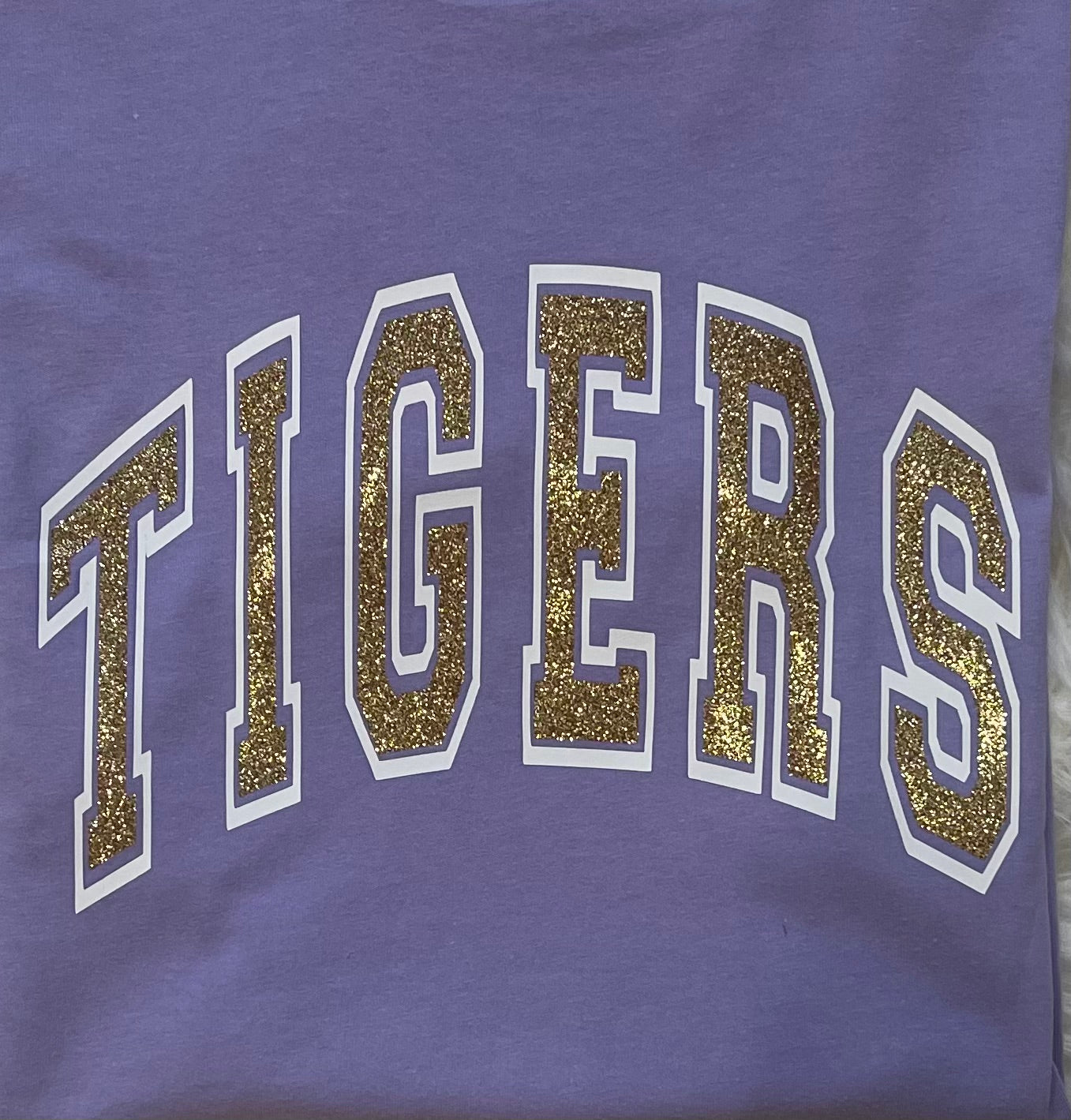 Glitter Tigers Purple T-Shirt Adult