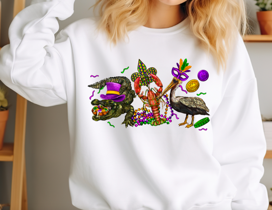 Alligator Crawfish Pelican Sweatshirt