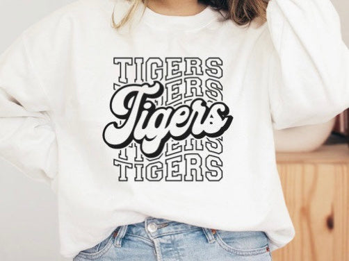 Tigers Tigers Tigers Retro - Black Lettering Sweatshirt