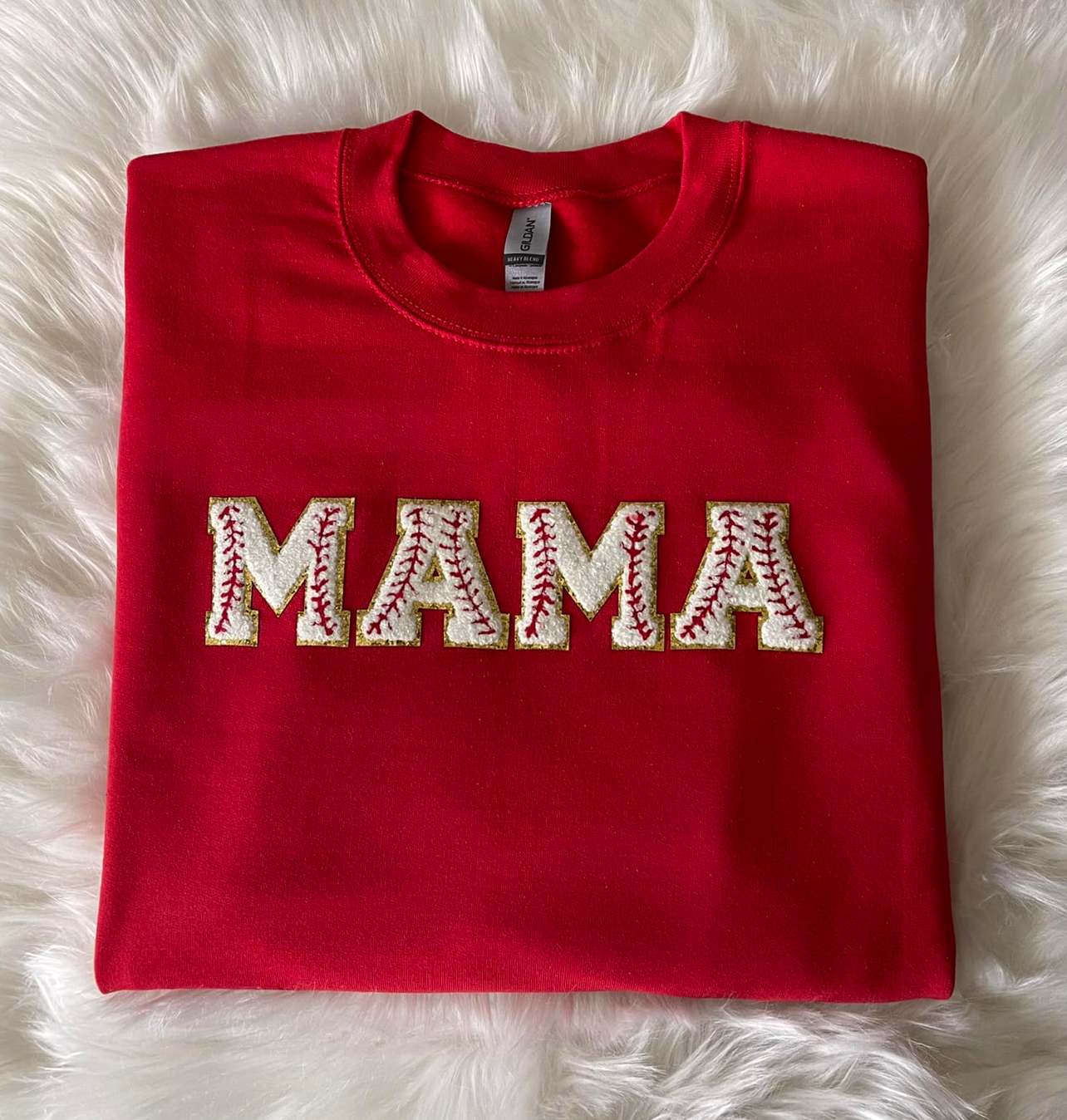 Mama Baseball Chenille Patch Sweatshirt