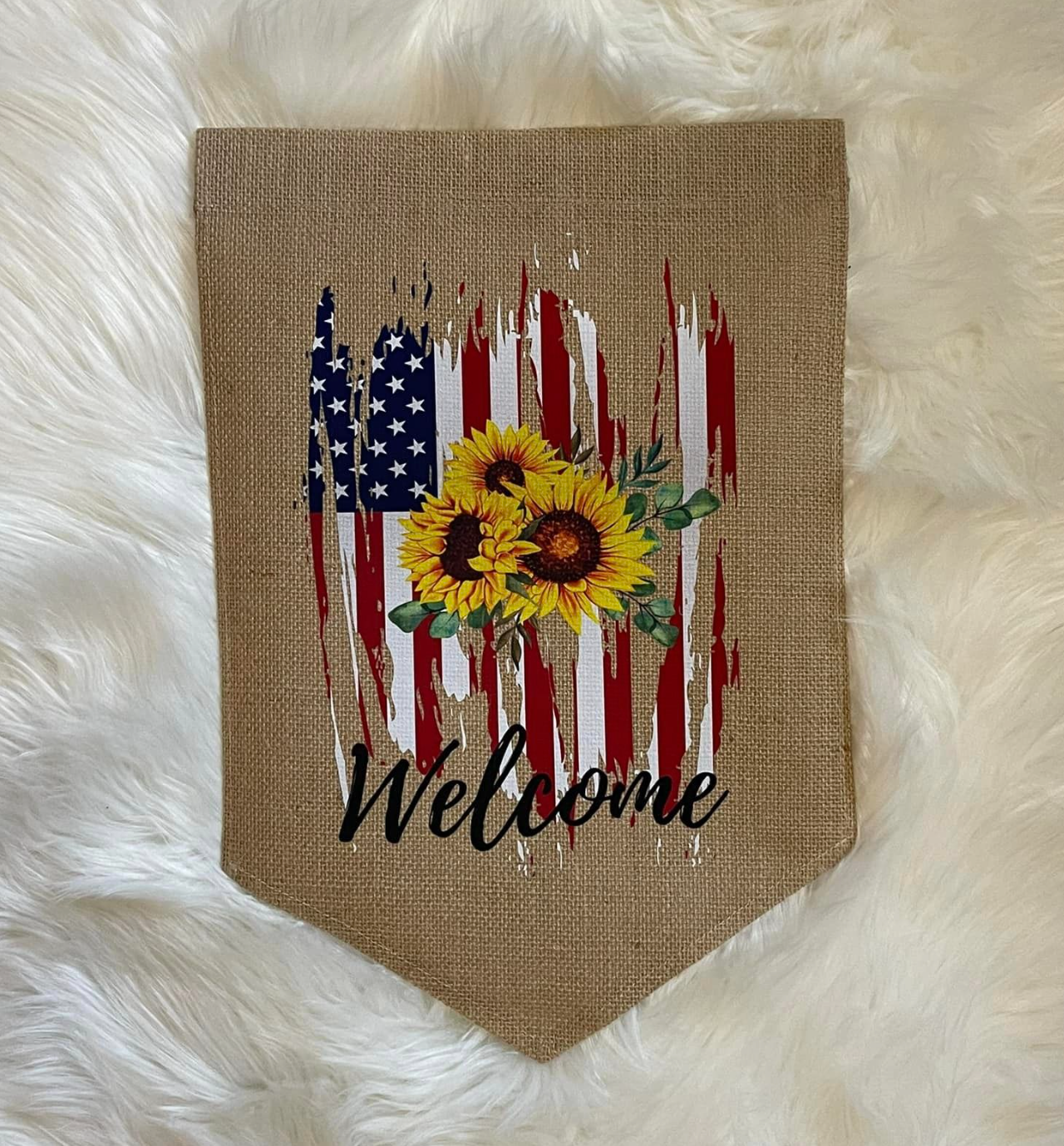 Welcome Weathered Flag Garden Flag