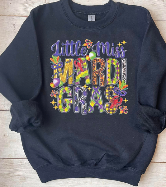 Little Miss Mardi Gras Sweatshirt Youth