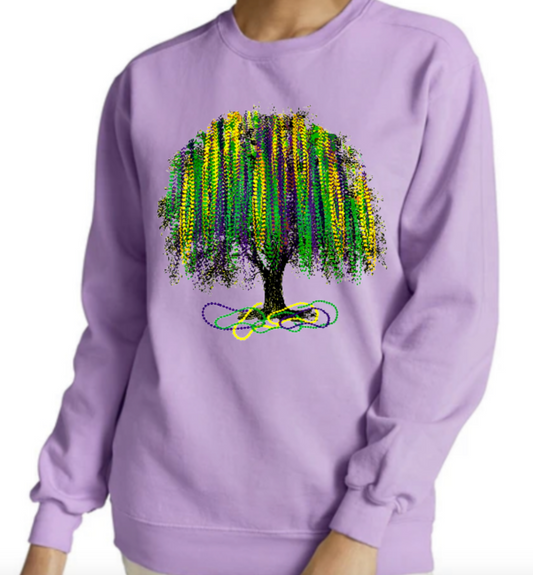 Mardi Gras Tree Comfort Colors Sweatshirt