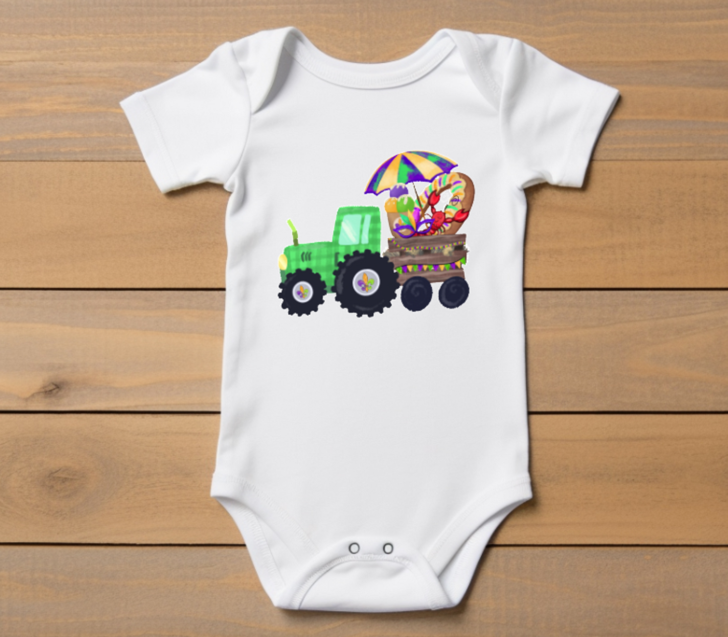 Mardi Gras Tractor Onesie