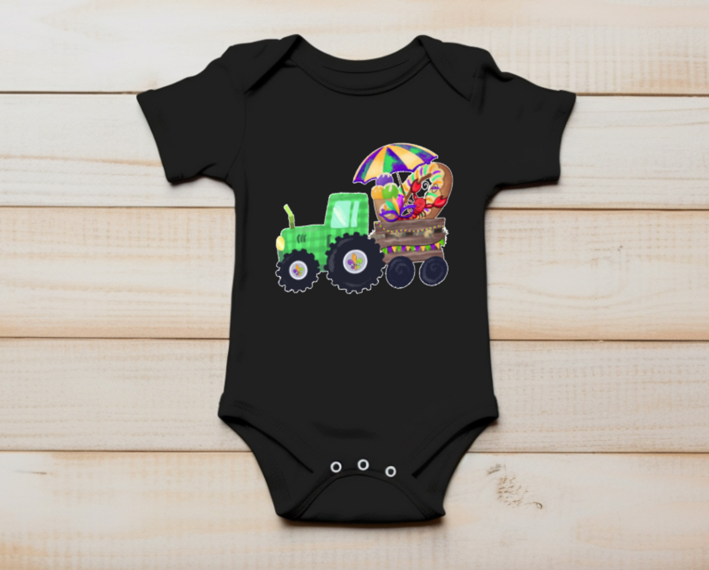 Mardi Gras Tractor Onesie