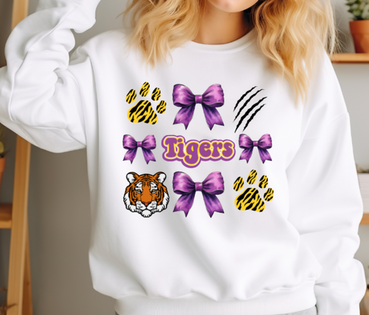 Tigers Bows Paw Sweatshirt - Adult