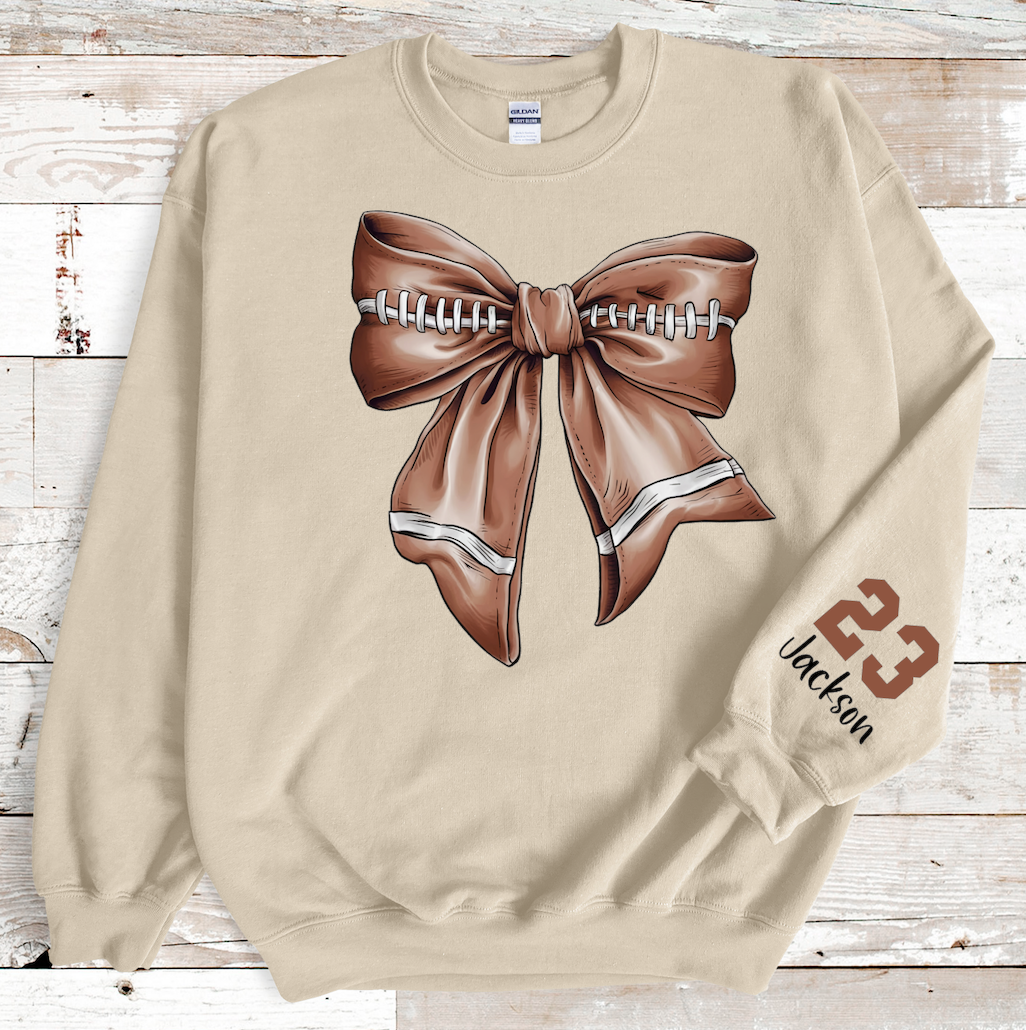 Custom Football Bow Sweatshirt