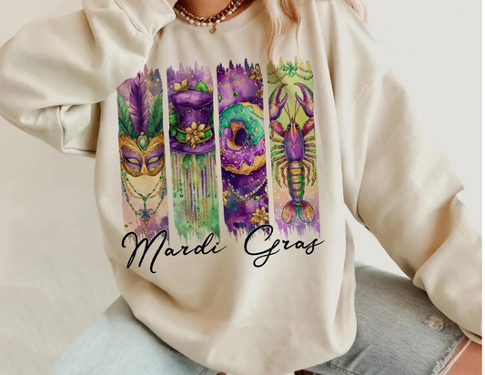 Mardi Gras Brushstroke T-Shirt or Sweatshirt